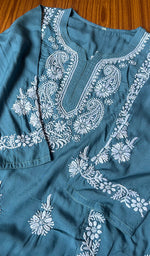 将图像加载到图库查看器中， Women&#39;s Lucknowi Handcrafted Modal Cotton Chikankari Kurti - HONC0301029
