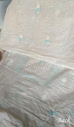将图像加载到图库查看器中， Women's Lakhnavi Handcrafted Mul Chanderi Unstitched Chikankari Full Suit Material - HONC0369252