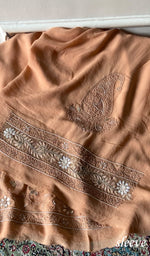 Load image into Gallery viewer, Women's Lakhnavi Handcrafted Pure Silk Georgette Chikankari Kurta And Dupatta Set - HONC0271654