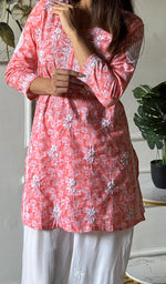 Load image into Gallery viewer, Women's Lakhnavi Handcrafted Cotton Chikankari Top - HONC0346976