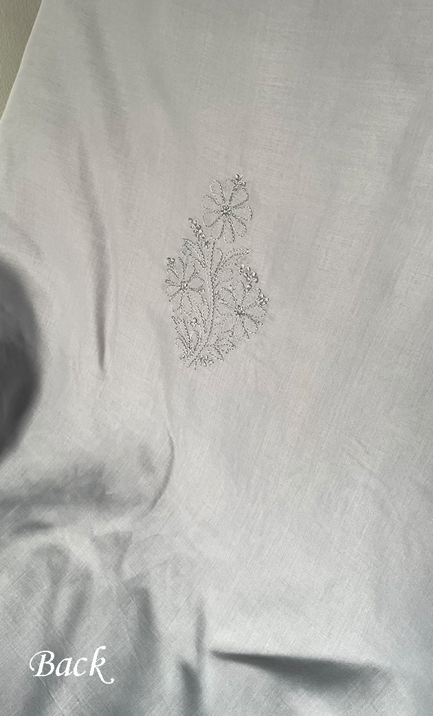 Women's Lakhnavi Handcrafted Unstitched Cotton Chikankari Suit Material - HONC0329386