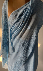Load image into Gallery viewer, Women&#39;s Lakhnavi Handcrafted Viscose Georgette Chikankari Saree - HONC0271076
