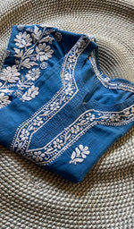 将图像加载到图库查看器中， Women&#39;s Lucknowi Handcrafted Cotton Chikankari Kurti - HONC0301056
