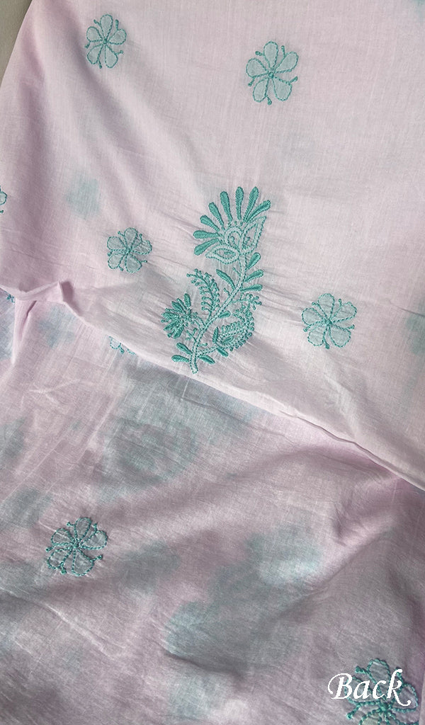 Women's Lakhnavi Handcrafted Cotton Unstitched Chikankari Suit Material - HONC0358196