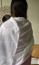 Load image into Gallery viewer, Nazm Women's Lucknowi Handcrafted Kota Cotton Chikankari Dupatta - HONC0307343