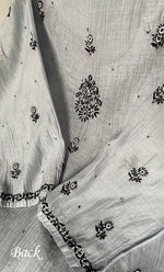 Load image into Gallery viewer, Saziya Women's Lakhnavi Handcrafted Mul Chanderi Semi - Stitched Kurta And Dupatta Set - HONC0339562