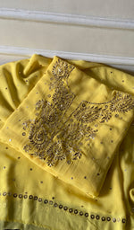 Load image into Gallery viewer, Hunar Women's Lucknowi Handcrafted Viscose Georgette Unstitched Chikankari Suit