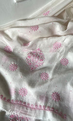 Load image into Gallery viewer, Women's Lakhnavi Handcrafted Unstitched Mul Chanderi Kurta And Dupatta Set - HONC0317815