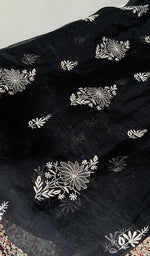 Load image into Gallery viewer, Women's Lakhnavi Handcrafted Pure Organza Chikankari Unstitched Kurta Dupatta Set .