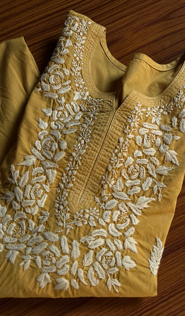 Women's Lucknowi Handcrafted Cotton Chikankari Kurti - HONC0300987