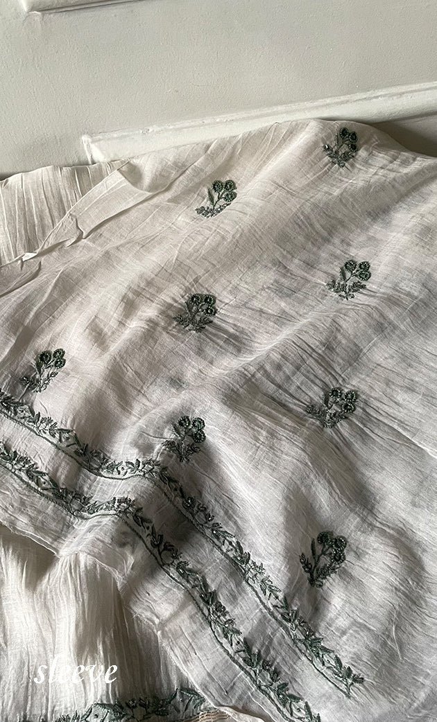 Titlee Women's Lakhnavi Handcrafted Unstitched Mul Chanderi Kurta And Dupatta Set - HONC0260939