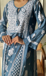 Load image into Gallery viewer, Women&#39;s Lucknowi Handcrafted Muslin Chikankari Kurti - HONC0292600
