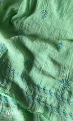 将图像加载到图库查看器中， Women's Lakhnavi Handcrafted Mul Chanderi Unstitched Kurta And Dupatta Set- HONC0280874