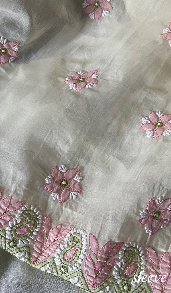 Women's Lakhnavi Handcrafted Cotton Chikankari Suit Material - HONC0291773