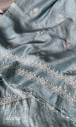 将图像加载到图库查看器中， Women&#39;s Lakhnavi Handcrafted Munga Silk Chikankari Kurta And Dupatta Set- HONC0275145
