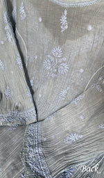 将图像加载到图库查看器中， Women's Lakhnavi Handcrafted Mul Chanderi Semi - Stitched Kurta And Dupatta Set - HONC0359797