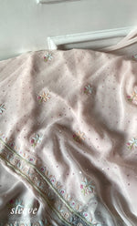 Load image into Gallery viewer, Women&#39;s Lakhnavi Handcrafted Pure Silk Georgette Chikankari Kurta And Dupatta Set- HONC0318887
