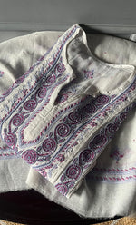 Load image into Gallery viewer, Aaliyah Women&#39;s Lakhnavi Handcrafted Mul Chanderi Semi - Stitched Kurta And Dupatta Set - HONC0239039
