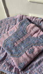 Load image into Gallery viewer, Women's Lakhnavi Handcrafted Mul Chanderi Unstitched Kurta And Dupatta Set - HONC0320354