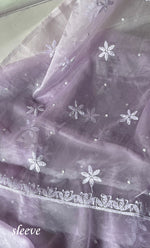 Load image into Gallery viewer, Women&#39;s Lakhnavi Handcrafted Organza Chikankari Unstitched Full Suit Material - HONC0284609
