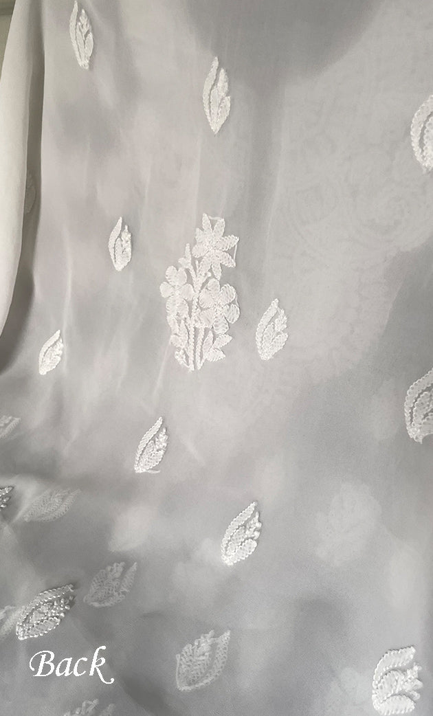 Laila Women's Lucknowi Handcrafted Faux-Georgette Chikankari Suit Material - HONC0319925