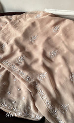 Load image into Gallery viewer, Women&#39;s Lakhnavi Handcrafted Pure Silk Georgette Chikankari Kurta And Dupatta Set- HONC0260017
