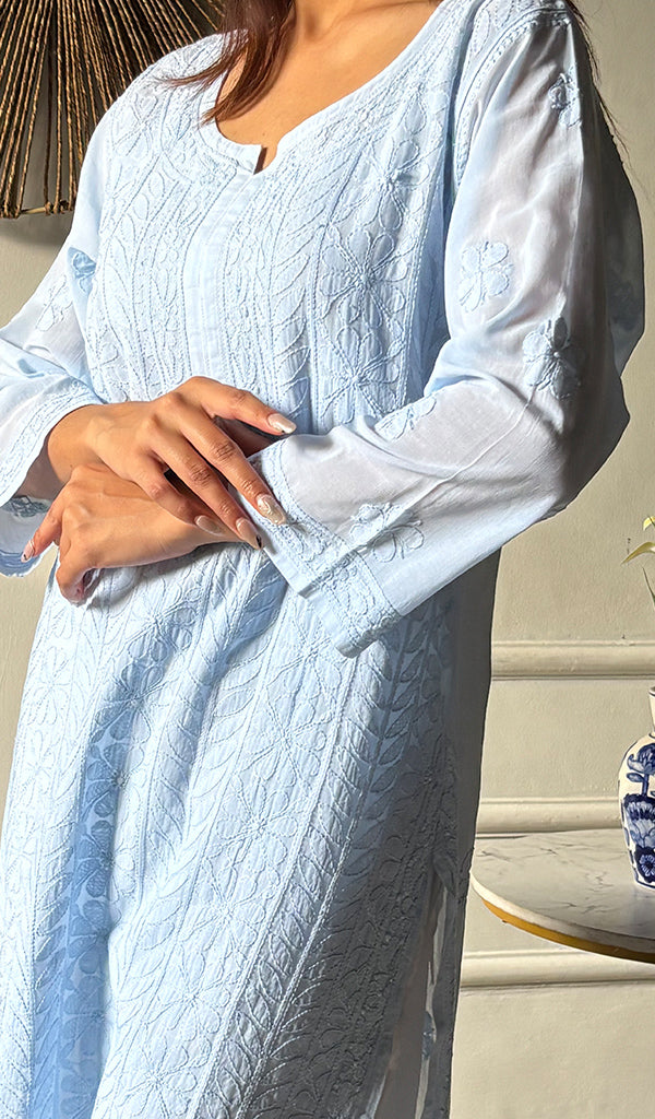 Women's Lakhnavi Handcrafted Cotton Chikankari Kurti - HONC0337441