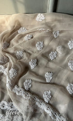 将图像加载到图库查看器中， Women's Lakhnavi Handcrafted Unstitched Faux-Georgette Chikankari Suit Material - HONC0263063