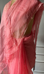 Load image into Gallery viewer, Amna Women&#39;s Lucknowi Handcrafted Pure Organza Silk Chikankari Saree - HONC0283192

