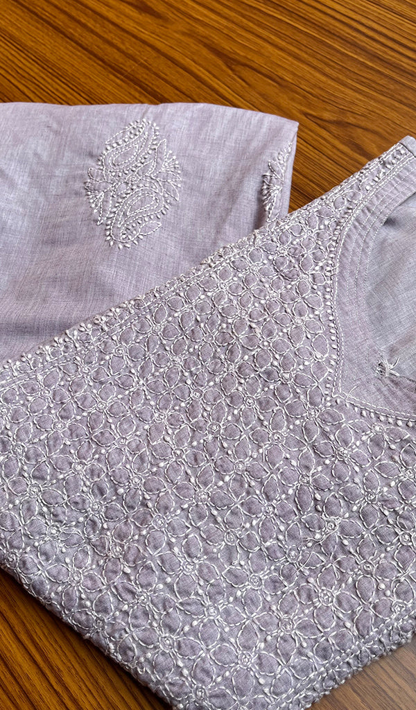 Women's Lucknowi Handcrafted  Cotton Chikankari Kurti - HONC0301067