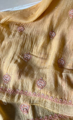 将图像加载到图库查看器中， Women&#39;s Lakhnavi Handcrafted Mul Chanderi Unstitched Kurta And Dupatta Set - HONC0302234
