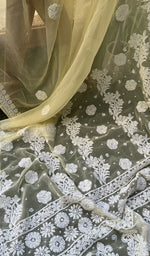 Load image into Gallery viewer, Women&#39;s Lakhnavi Handcrafted Faux-Georgette Chikankari Saree - HONC0228975
