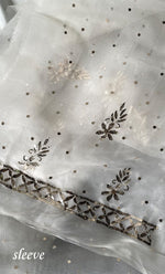 Load image into Gallery viewer, Women&#39;s Lakhnavi Handcrafted Pure Organza Chikankari Unstitched Kurta And Dupatta Set- HONC032185
