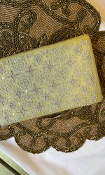 将图像加载到图库查看器中， Green Chikankari Embroidered Clutch - HONC0313592
