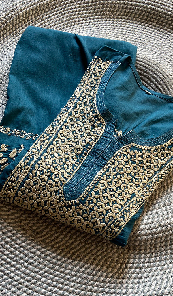 Women's Lucknowi Handcrafted Cotton Chikankari Kurti - HONC0301066