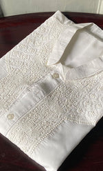 Load image into Gallery viewer, Men&#39;s Lucknowi Handcrafted Cotton Chikankari Kurta - HONC0247671
