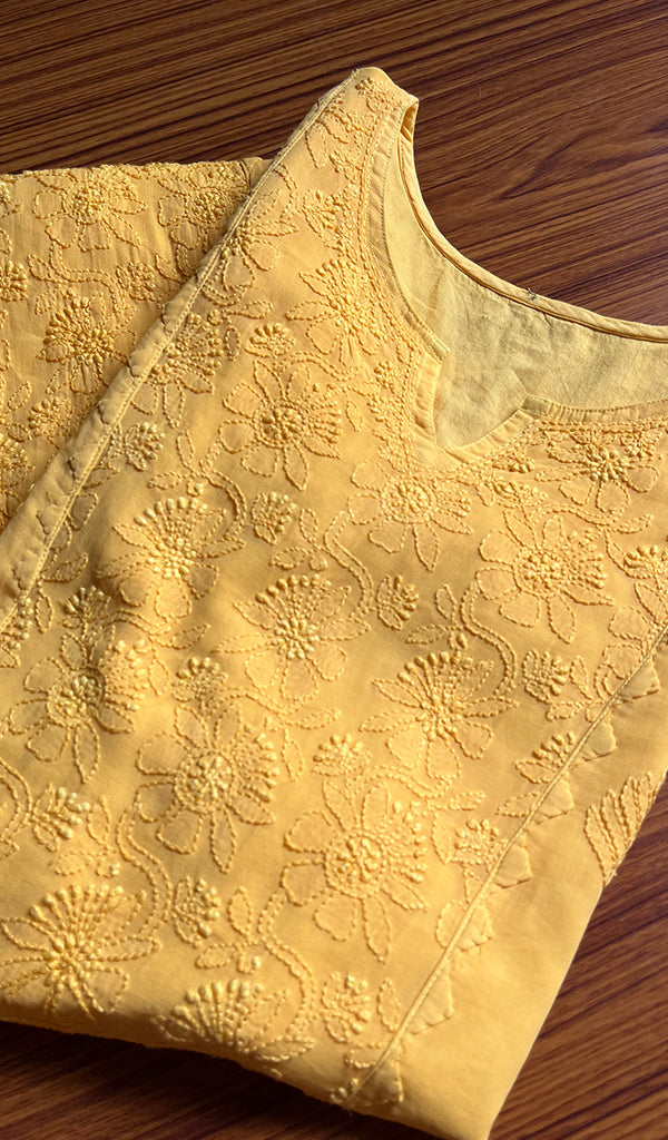Women's Lucknowi Handcrafted Cotton Chikankari Kurti - HONC0301077