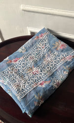 将图像加载到图库查看器中， Disha Women's Lakhnavi Handcrafted Organza Chikankari Unstitched Kurti Fabric - HONC0332154