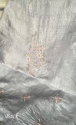 Load image into Gallery viewer, Women's Lakhnavi Handcrafted Tussar Silk Chikankari Kurta And Dupatta Set - HONC0307393