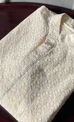 Load image into Gallery viewer, Men&#39;s Faux-Georgette Hakoba Kurta - HONC0312462
