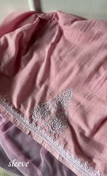 Load image into Gallery viewer, Women&#39;s Lakhnavi Handcrafted Unstitched Cotton Chikankari Suit Material - HONC0317020
