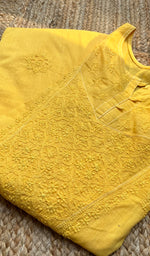 Load image into Gallery viewer, Women&#39;s Lucknowi Handcrafted  Cotton Chikankari Kurti - HONC0301034
