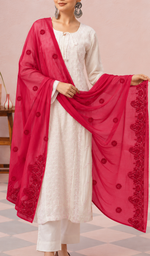 Women's Lucknowi Handcrafted Cotton Chikankari Dupatta - HONC0210090