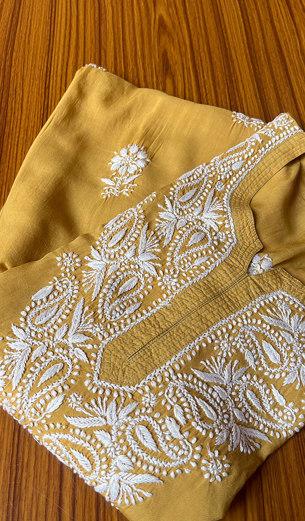 Women's Lucknowi Handcrafted  Modal Cotton Chikankari Kurti - HONC0298712