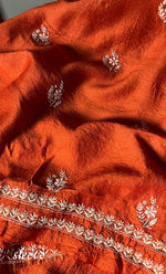 将图像加载到图库查看器中， Women&#39;s Lakhnavi Handcrafted Munga Silk Chikankari Kurta And Dupatta Set- HONC0282380
