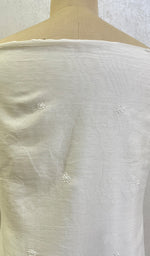 Load image into Gallery viewer, Lucknowi Handcrafted Chanderi Silk Mens Chikankari Unstitched Kurta Fabric- HONC0112149

