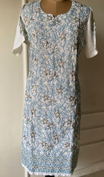Load image into Gallery viewer, Women&#39;s Lakhnavi Handcrafted Cotton Chikankari Kurti - HONC0135352
