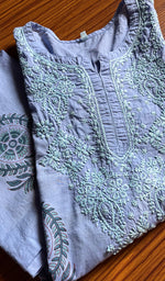 Load image into Gallery viewer, Women&#39;s Lucknowi Handcrafted Cotton Chikankari Kurti - HONC0300974
