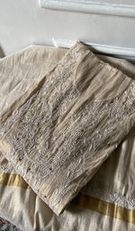 Load image into Gallery viewer, Women's Lakhnavi Handcrafted Tissue Chanderi Semi -stitched Anarkali And Dupatta Set - HONC0264005