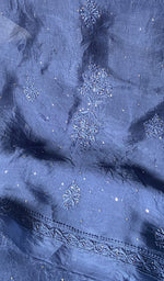 Load image into Gallery viewer, Afeera Women&#39;s Lakhnavi Handcrafted Pure Organza Chikankari Unstitched Kurta And Dupatta Set- HONC0261148
